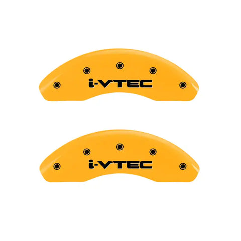 MGP 4 Caliper Covers Engraved Front & Rear i-Vtec Yellow finish black ch