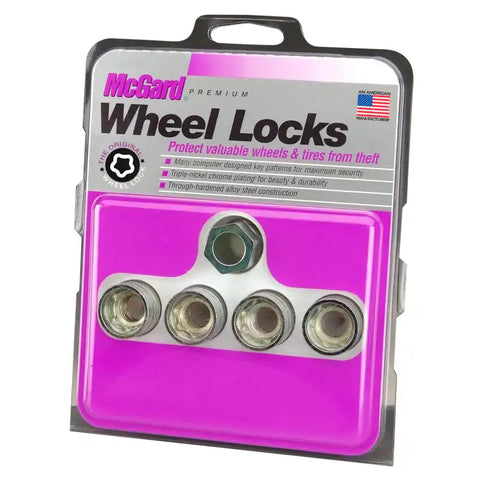 McGard Wheel Lock Nut Set - 4pk. (Under Hub Cap / Cone Seat) 9/16-18 7/8 Hex 1.015in. L