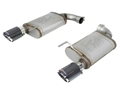 aFe 49-43105-C MACH Force Xp SS Axle Back Exhaust System w/ Carbon Fiber Tips 15-17 Ford Mustang GT V8-5.0L