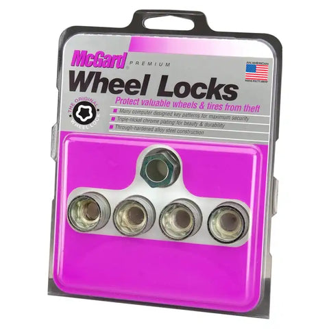 McGard Wheel Lock Nut Set - 4pk. (Under Hub Cap / Cone Seat) M14X2.0 13/16 Hex .893in. Length
