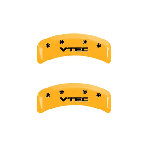 MGP 4 Caliper Covers Engraved Front & Rear Vtech Yellow Finish Black Char 2001 Acura TL