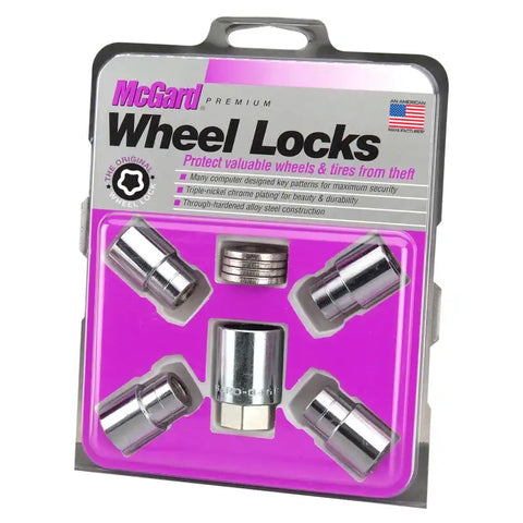 McGard Wheel Lock Nut Set - 4pk. (Reg. Shank Seat) 1/2-20 / 13/16 Hex 1.38in. Length Chrome