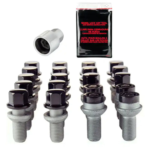 McGard 5 Lug Hex Install Kit w/Locks (Radius Seat Bolt) M14X1.5 / 17mm 27.5mm Shank L. - Black