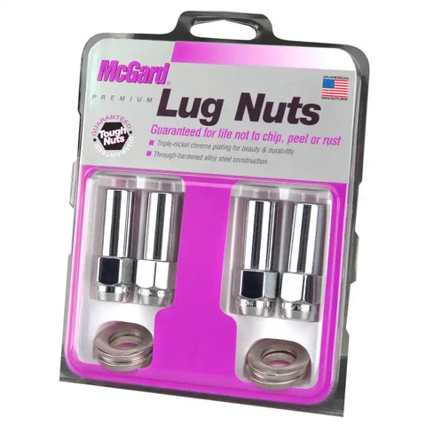 McGard Hex Lug Nut (X-Long Shank - 1.365in.) 1/2-20 / 13/16 2.27in. Length (4-Pack) Chrome