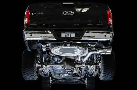 AWE Tuning 2015+ Ford F-150 0FG Single Exit Performance Exhaust System w/4.5in Chrome Silver Tips