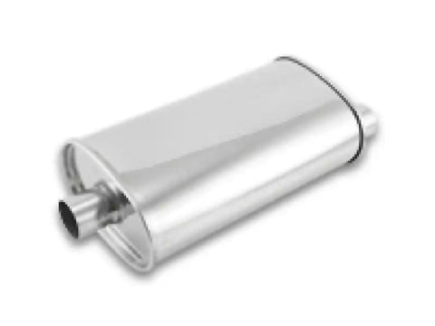 Vibrant StreetPower Oval Muffler - 2in Inlet/Dual Outlet (Center In - Offset Out)