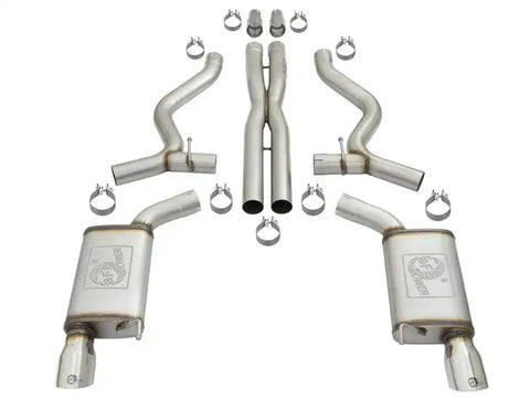aFe 49-33072-1P MACHForce XP 3in 304 SS Cat-Back Exhausts w/ Polished Tips 15-17 Ford Mustang GT V8-5.0L/V6-3.7L