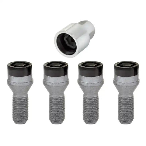 McGard Wheel Lock Bolt Set - 4pk. (Cone Seat) M14X1.25 / 17mm Hex 27.3mm Shank Length Black