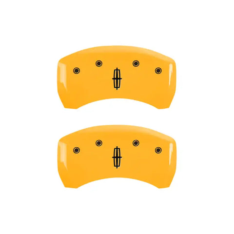 MGP 4 Caliper Covers Engraved Front Lincoln Rear Star Logo Yellow Finish Black Char 2005 Lincoln LS