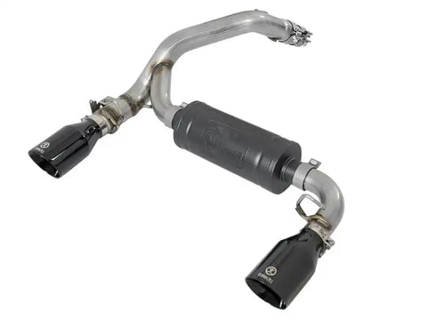 aFe 49-33104-B Takeda 3in 304 SS Axle-Back Exhaust System w/ Black Tip 16-18 Ford Focus RS 2.3L (t)