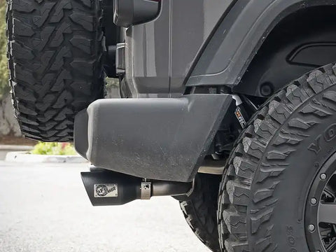 aFe 49-48096-B Rebel Series 409 Stainless Steel Cat-Back Exhaust 18-21 Jeep Wrangler JL 2.0L (t) - Black Tip