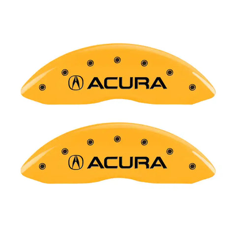 MGP 4 Caliper Covers Engraved Front & Rear Acura Yellow Finish Black Char 2017 Acura ILX