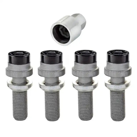 McGard Wheel Lock Bolt Set - 4pk. (Radius Seat) M14X1.5 / 19mm Hex 35.4mm Shank Length Black