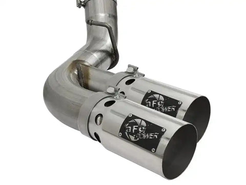 aFe 49-44089-P Victory Series 4in 409-SS DPF-Back Exhaust w/ Dual Polished Tips 2017 GM Duramax V8-6.6L(td) L5P
