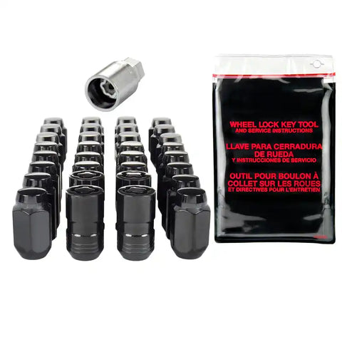 McGard 8 Lug Hex Install Kit w/Locks (Cone Seat Nut) M14X1.5 / 22mm 1.635in. Length - Black