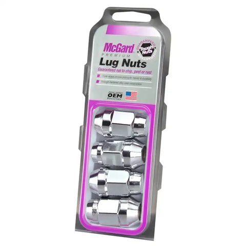 McGard Hex Lug Nut (Cone Seat Bulge Style) M14X1.5 / 22mm 1.635in. Length (4-Pack) - Chrome