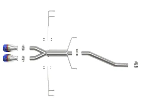 aFe 49-36626-L Takeda 2.5in 304SS Axle-Back Exhaust System 17-19 Honda Civic Type R L4-2.0L (t) - BL Flame Tip