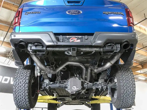 aFe 49-33095-B MACH Force-Xp Cat-Back Exhaust w/Dual Hi-Tuck Tips Black 17-18 Ford F-150 Raptor V6-3.5L (tt)