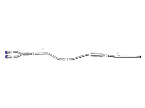 aFe 49-36619-L Takeda 2.5in 304 SS Cat-Back Exhaust System w/ Blue Tips 2017 Honda Civic Si Sedan I4 1.5L (t)