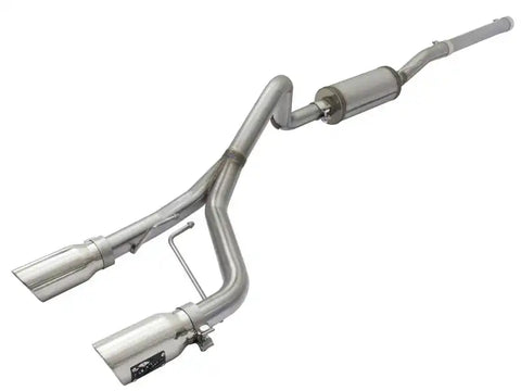 aFe 49-48056-P Rebel Series CB 2.5in Dual Center Exit SS Exhaust w/ Polish Tip 07-15 Jeep Wrangler 3.6L/3.8L V6