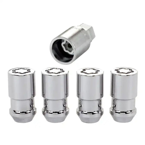 McGard Wheel Lock Nut Set - 4pk. (Cone Seat) 1/2-20 / 3/4 & 13/16 Dual Hex 1.66in. Length Chrome