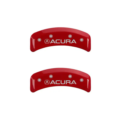 MGP 4 Caliper Covers Engraved Front & Rear Acura Red finish silver ch