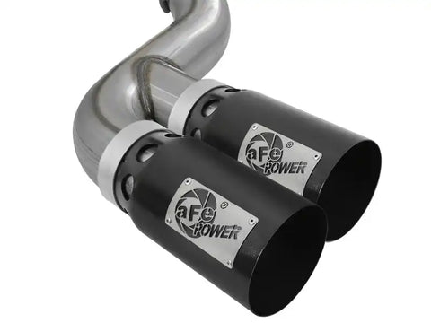 aFe 49-43102-B Rebel XD 4in SS DPF-Back Exhaust 17-18 FOrd Diesel Trucks V8-6.7L (td) w/ Dual Black Tips