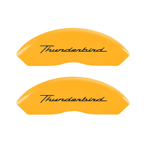 MGP 4 Caliper Covers Eng Fr No Bolts/TBird Rr No Bolts/TBird Yel Finish Blk Char 05 Ford Thunderbird