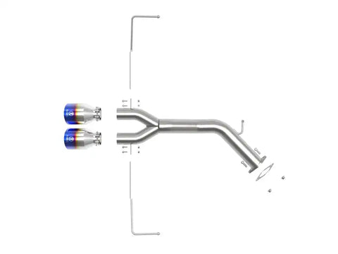 aFe 49-37012-L Takeda 3in-2.5in 304 SS Axle-Back Exhaust w/Blue Flame Tip 19-20 Hyundai Veloster I4-1.6L(t)
