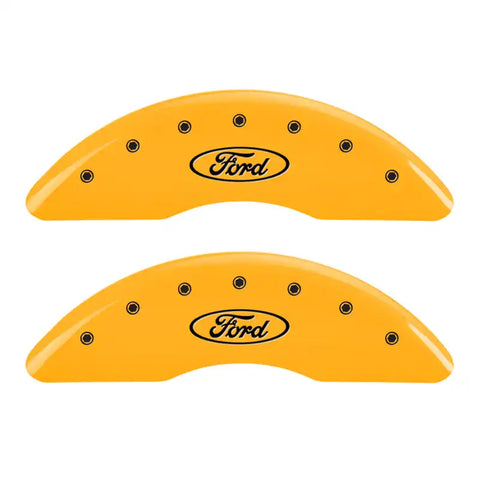 MGP 4 Caliper Covers Engraved F & R Oval Logo/Ford Yellow Finish Black Char 2007 Ford Expedition
