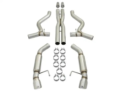 aFe 49-33088-P MACHForce XP 3in Aggressive Toned Cat-Back Exhausts w/ Polished Tips 15-17 Ford Mustang V6/V8