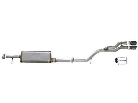 aFe 49-48054-B Rebel Series Cat-Back 2.5in Dual Center Exit SS Exhaust w/ Black Tips 07-14 Jeep Wrangler V6