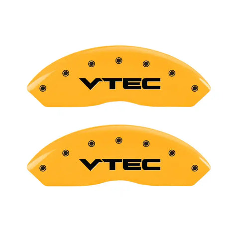 MGP 4 Caliper Covers Engraved Front & Rear Vtech Yellow Finish Black Char 2005 Honda Pilot