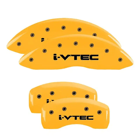 MGP 4 Caliper Covers Engraved Front & Rear Acura Yellow finish black ch