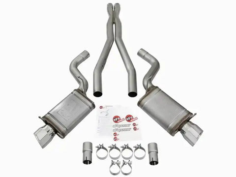 aFe 49-34063-P Mach Force-Xp 3in CB Stainless Steel Dual Exhaust System w/Polished Tips 09-15 Cadillac CTS-V