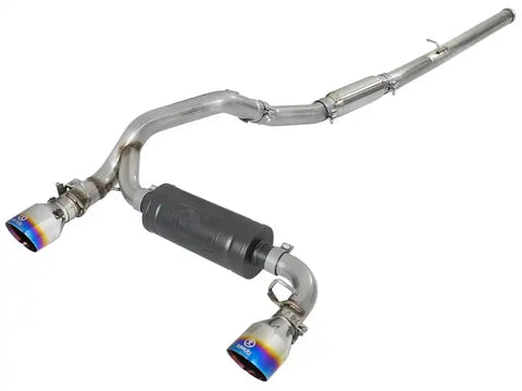 aFe 49-33103-L Takeda 3in 304 SS Cat-Back Exhaust System w/ Blue Flame Tip 16-18 Ford Focus RS I4-2.3L (t)
