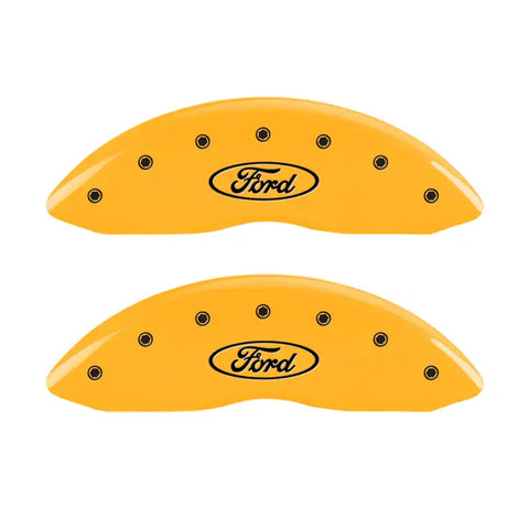 MGP 4 Caliper Covers Engraved F & R Oval Logo/Ford Yellow Finish Black Char 2003 Ford Crown Victoria
