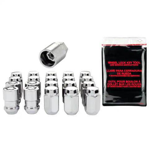 McGard 5 Lug Hex Install Kit w/Locks (Cone Seat Nut) 7/16-20 / 13/16 1.5in. Length - Chrome