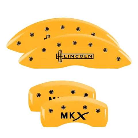 MGP 4 Caliper Covers Engraved Front & Rear Lincoln Yellow Finish Black Char 2003 Lincoln Town Car