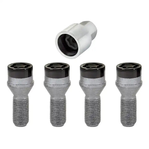 McGard Wheel Lock Bolt Set - 4pk. (Cone Seat) M14X1.25 / 17mm Hex 27.3mm Shank Length Black