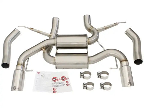 aFe 49-36327-P MACHForce XP 2.5in Axle Back Stainless Exhaust w/ Polished Tips 07-13 BMW 335i 3.0L L6 (E90/92)