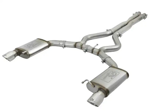 aFe 49-33072-1P MACHForce XP 3in 304 SS Cat-Back Exhausts w/ Polished Tips 15-17 Ford Mustang GT V8-5.0L/V6-3.7L