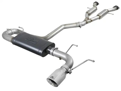aFe 49-38078-P Large Bore HD 3in 304 SS Cat-Back Exhaust w/ Polished Tips 14-19 Jeep Grand Cherokee V6-3.6L