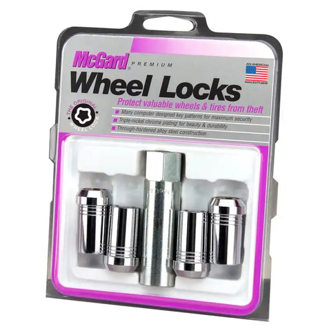 McGard Wheel Lock Nut Set - 4pk. (Tuner / Cone Seat) 1/2-20 13/16 Hex 1.60in. Length Chrome