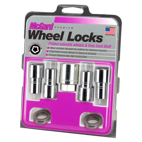 McGard Wheel Lock Nut Set - 4pk. (Long Shank Seat) 7/16-20 / 13/16 Hex 1.75in. Length Chrome