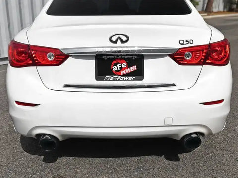 aFe 49-36130NM-B Takeda 2.5in 304 SS Axle-Back Exhaust w/ Black Tips 16-18 Infiniti Q50 V6-3.0L (tt)