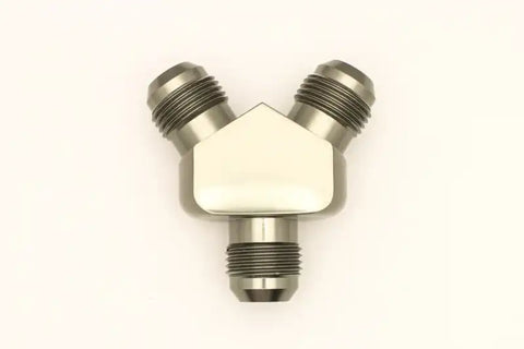 DeatschWerks 10AN Male Flare + 10AN Male Flare To 10AN Male Flare Y-Block Fitting