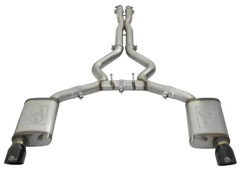 aFe 49-33072-1B MACHForce XP 3in 304 SS Cat-Back Exhausts w/ Black Tips 15-17 Ford Mustang GT V8-5.0L/V6-3.7L