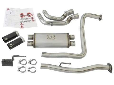 aFe 49-46124-B Rebel Series 3in 409 SS Cat-Back Exhaust w/ Black Tips 04-15 Nissan Titan V8 5.6L