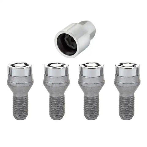 McGard Wheel Lock Bolt Set - 4pk. (Cone Seat) M12X1.5 / 17mm Hex 22.2mm Shank Length Chrome